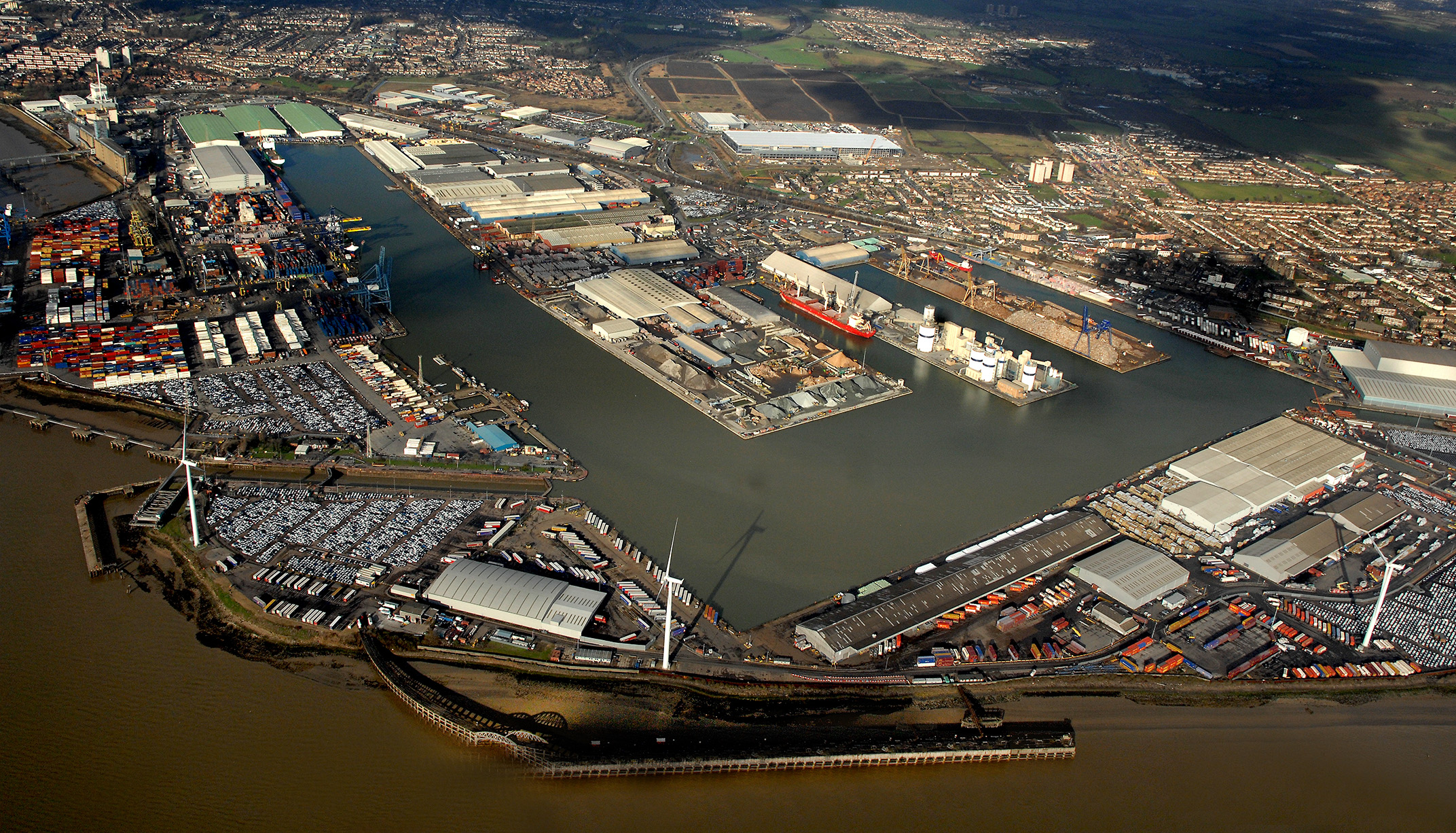 Aerial of Port of Tilbury