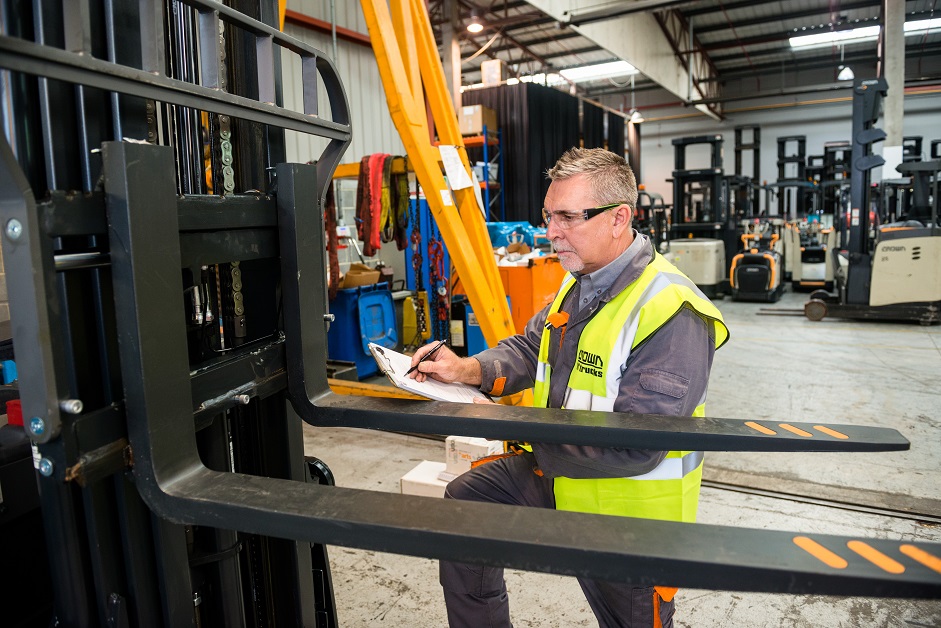 Forklifts need a thorough examination at least once a year