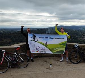 Box Hill bike ride - Tim Watney and Gavin McCarthy complete the challenge