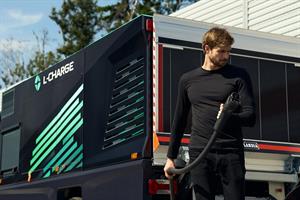 The L-Charge van can be called via the mobile app