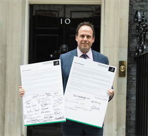 Greg Smith MP, Chairman of the APPG on Road Freight and Logistics outside No 10 Downing Street