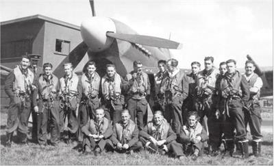 RAF 266 Squadron with F B Biddulph third from the left